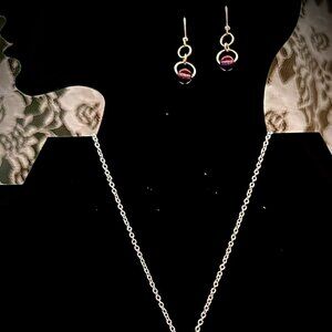 Sterling Silver with Purple Crystal Stones